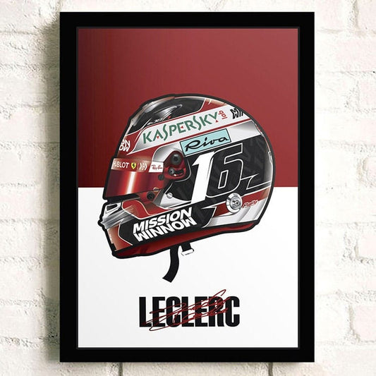 Poster Formel 1 Helm Rennfahrer Name Unterschrift · Deko Print ohne Rahmen-1