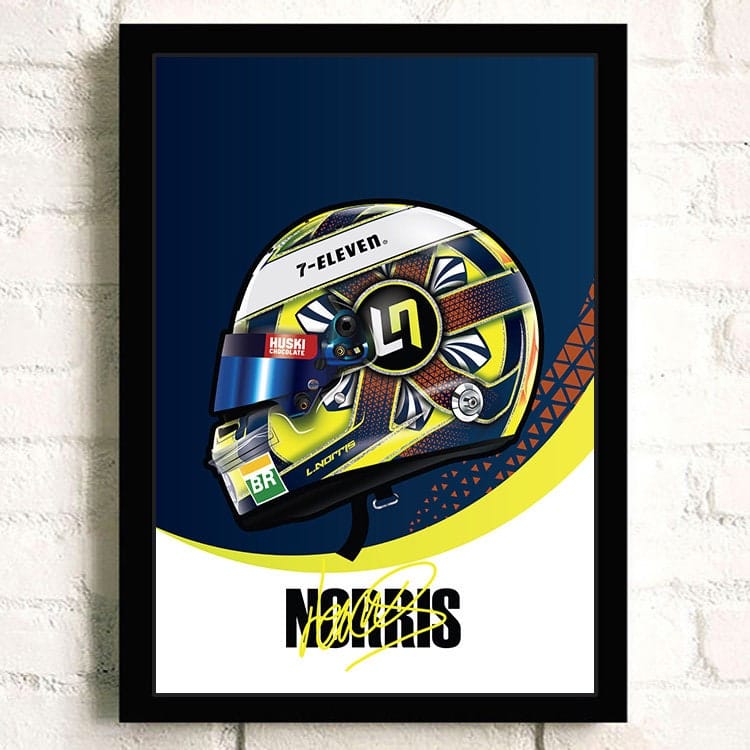 Poster Formel 1 Helm Rennfahrer Name Unterschrift · Deko Print ohne Rahmen-2