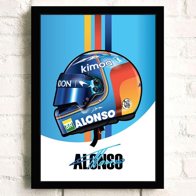 Poster Formel 1 Helm Rennfahrer Name Unterschrift · Deko Print ohne Rahmen-3