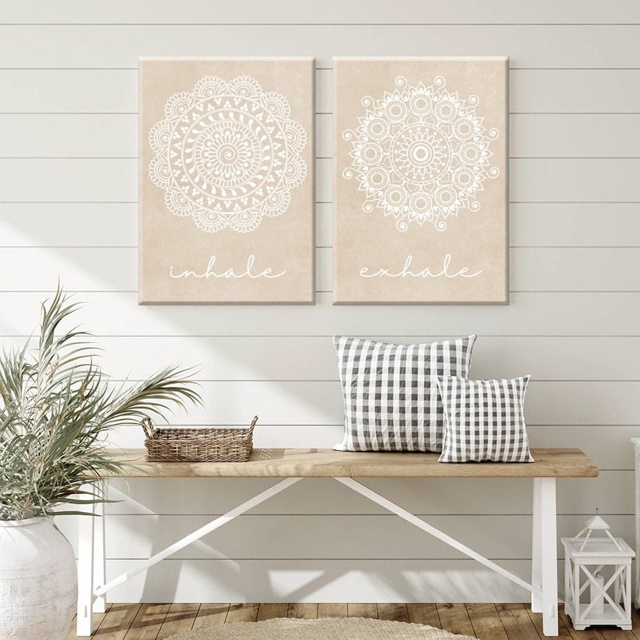 Poster Yoga Einatmen Ausatmen Mandala · Wohnzimmer Bilder · Schlafzimmer Bilder · Wand Deko Print · ohne Rahmen-3