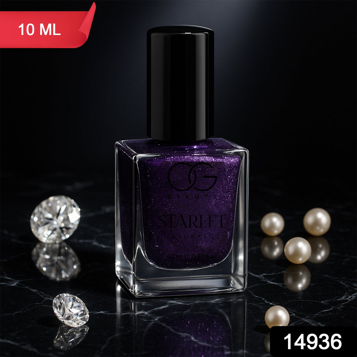 Smooth brush applicator of Purple Dazzle glitter nail paint